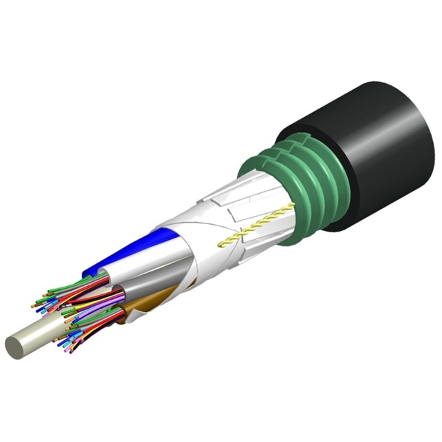 Commscope Fiber Optic Cable, armored, 24-fiber, Singlemode, OS2, loose tube, gel-filled / Meter